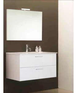 Mobile bagno sospeso 'alice' con 2 cassettoni bianco lucido, 80x47x53 cm